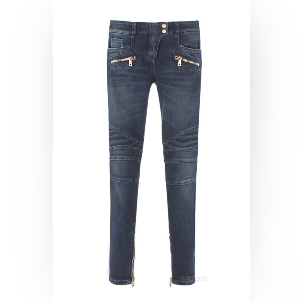 Balmain Stretch biker jeans Denim 34 NWT‎